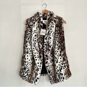 NWT JACK by BB Dakota faux fur leopard vest